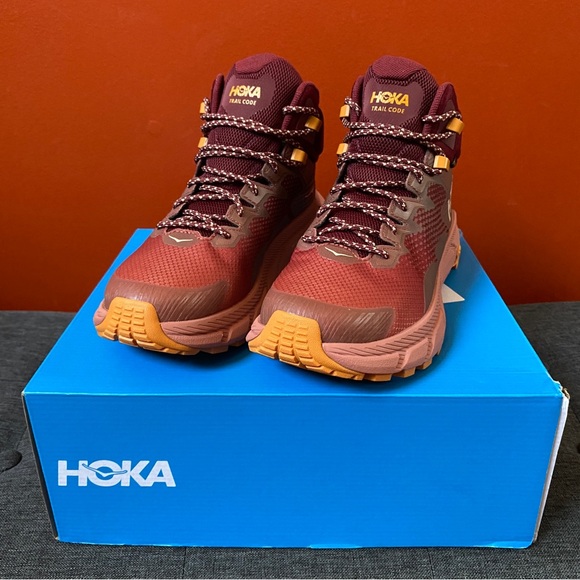 HOKA Trail Code GORE-TEX® Hot Sauce/Earthenware NEW Size Women’s 7.5 B - Picture 3 of 15